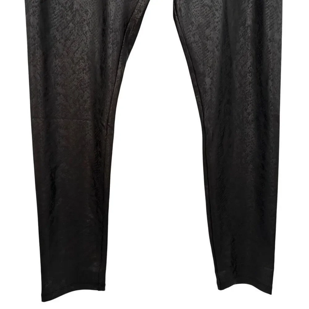 SIMPLY VERA‎ WANG HIGH RISE LIVE-IN FAUX LEATHER SHAPING LEGGING Black Large